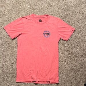 Casual Coral Tee with Shark Graphic